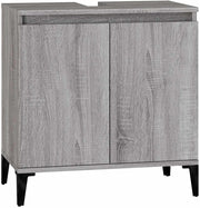 Grey Sonoma Bathroom Sink Cabinet | 58x33x60cm Modern Under Sink Storage