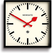 Retro Wall Clock 40cm Silent Square Black Dial Red Hands Office Home Decor