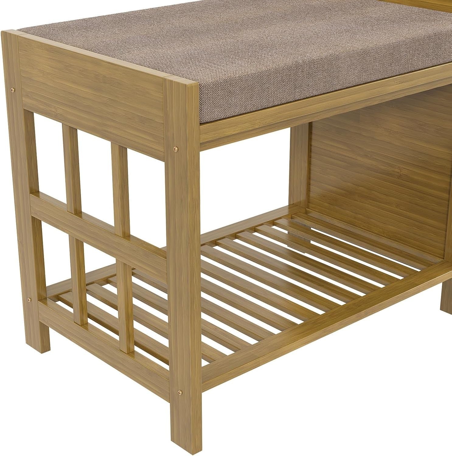Shoe Storage Bench with Seat & Drawer 4-Tier Adjustable Shelves 65x35x99cm