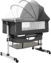 3in1 Baby Crib Bassinet Adjustable Height Travel Cot with Mosquito Net