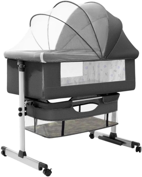 3in1 Baby Crib Bassinet Adjustable Height Travel Cot with Mosquito Net