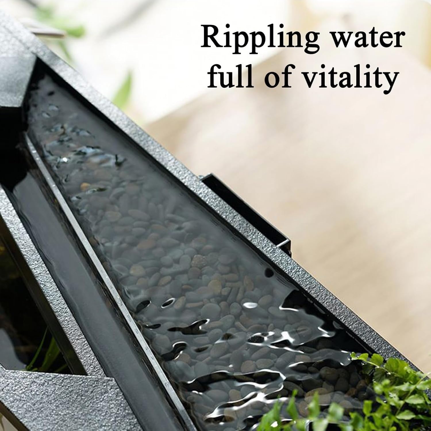 Desktop Acrylic Fish Tank Bowl w/ Silent Pump Waterfall Oxygenation