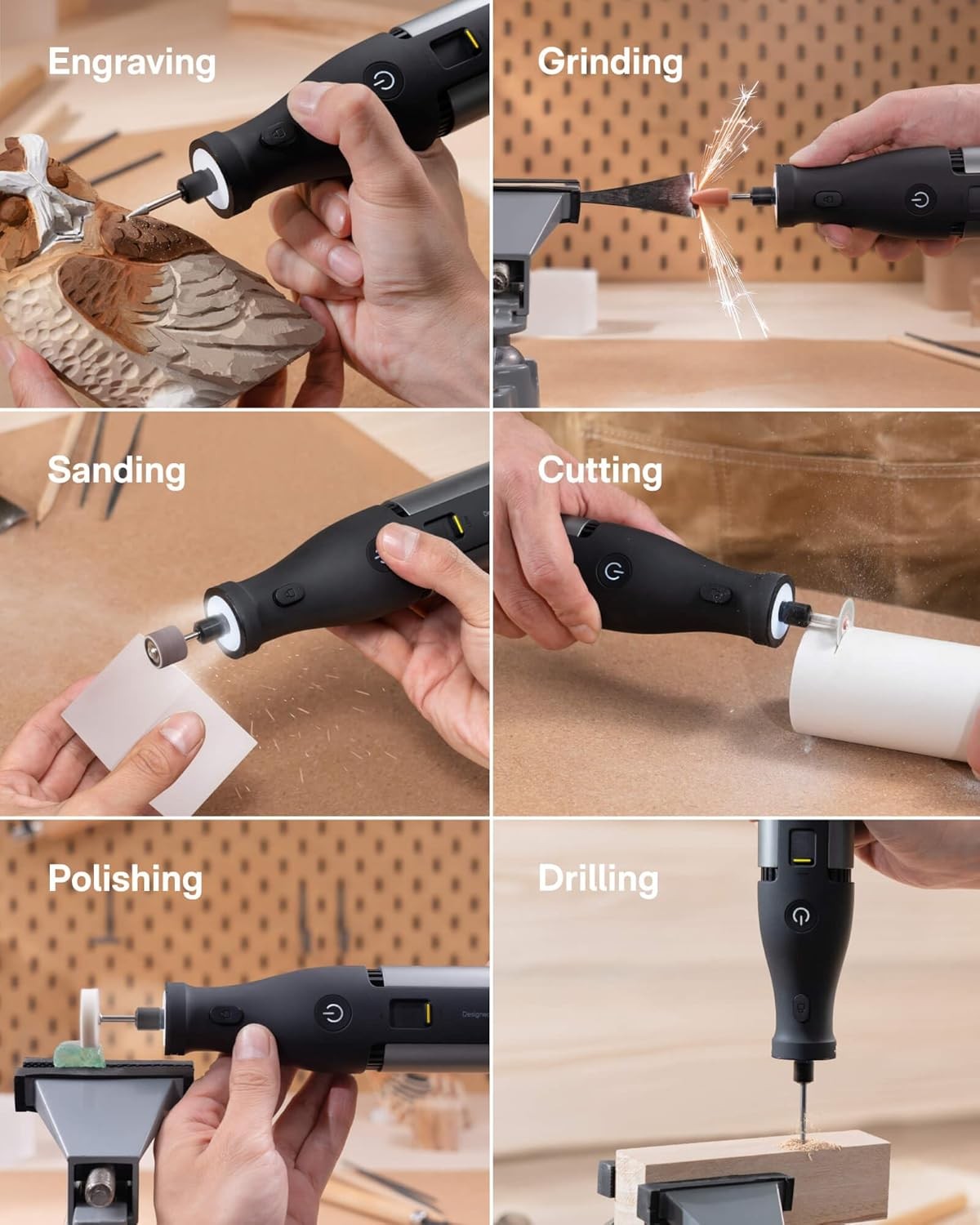 12V Cordless Rotary Tool Kit 35000RPM Engraving Pen USB Rechargeable