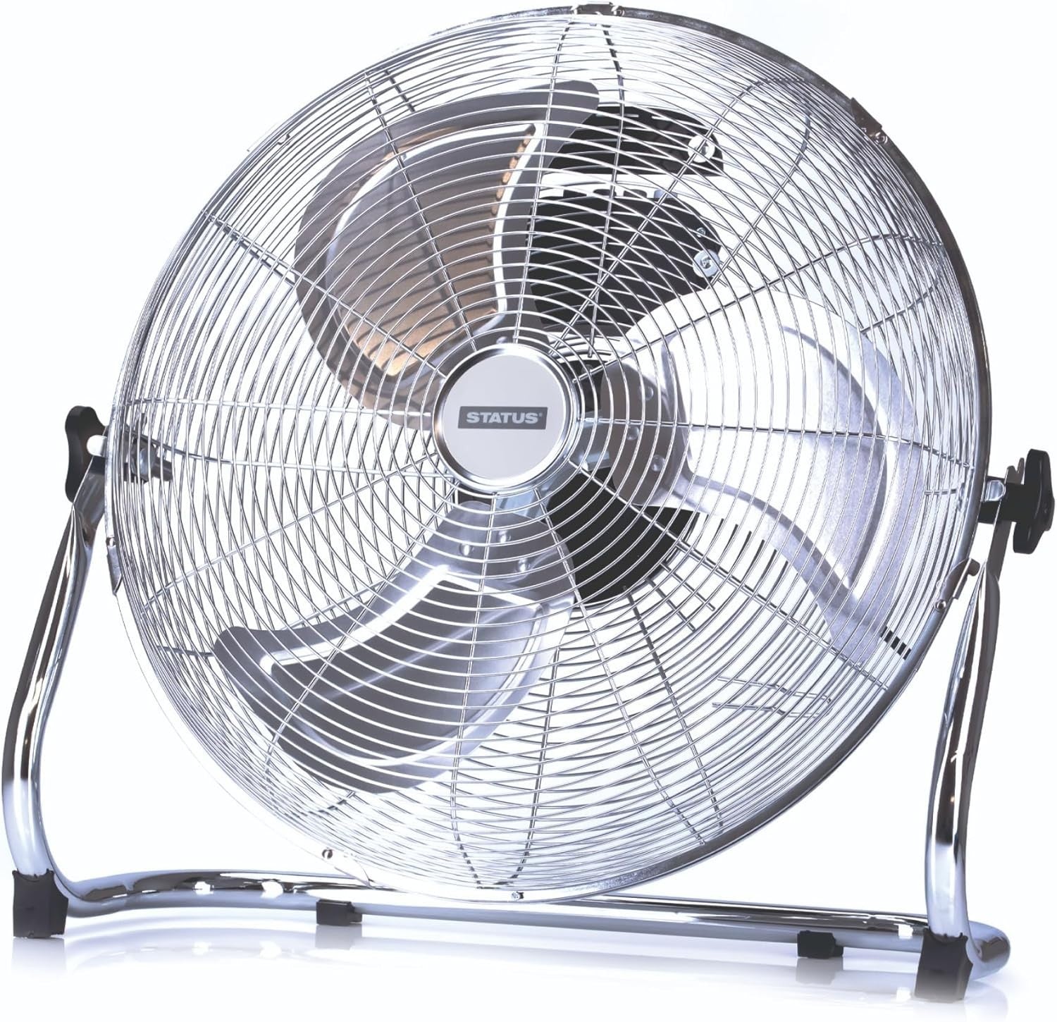 18 Inch Floor Fan Chrome 3-Speed High Velocity Adjustable Angle Cooling Portable