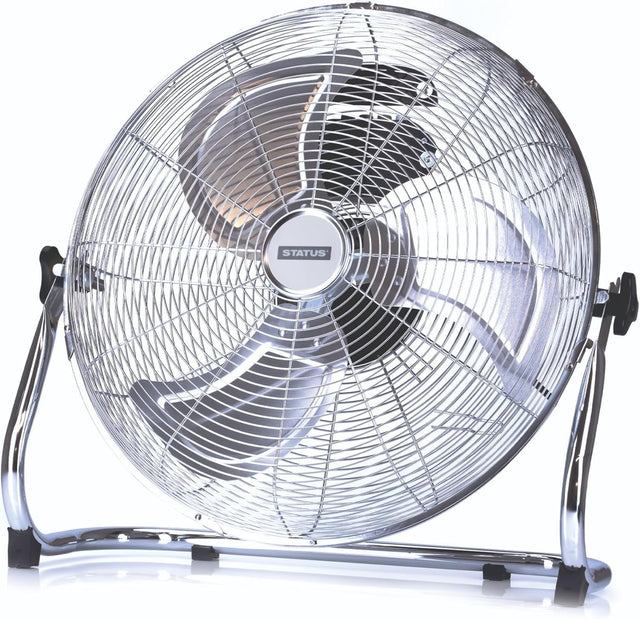 18 Inch Floor Fan Chrome 3-Speed High Velocity Adjustable Angle Cooling Portable