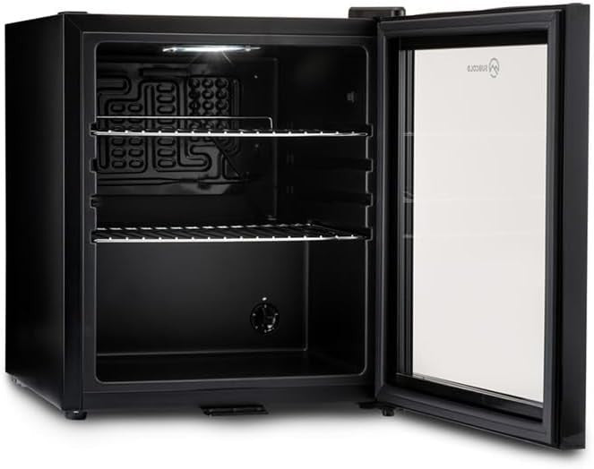 46L Mini Fridge Cooler Drinks Wine Beer LED Light Lock Energy Efficient