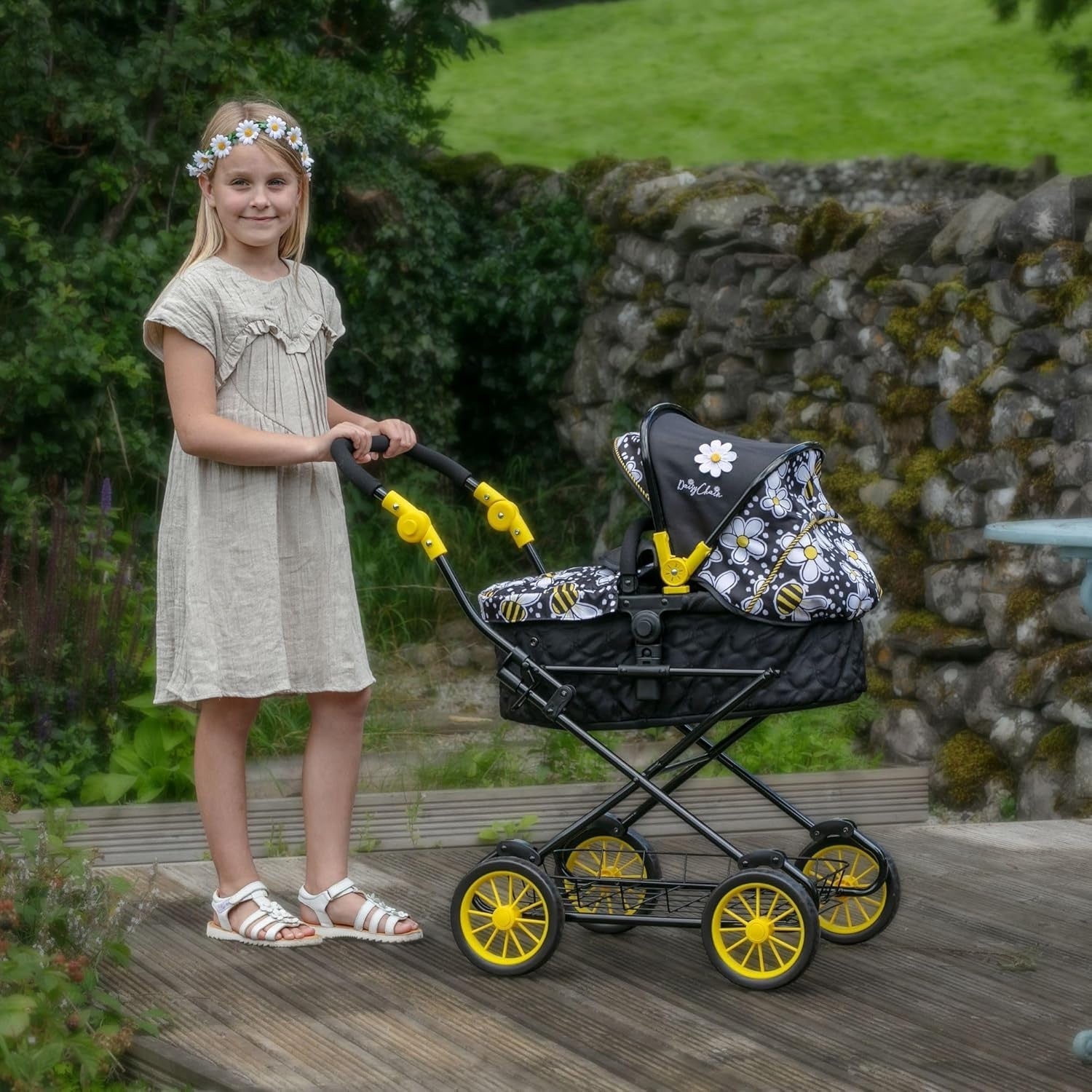 Travel System Doll Pram Tall Adjustable Handle Pushchair Kids 5–9Y