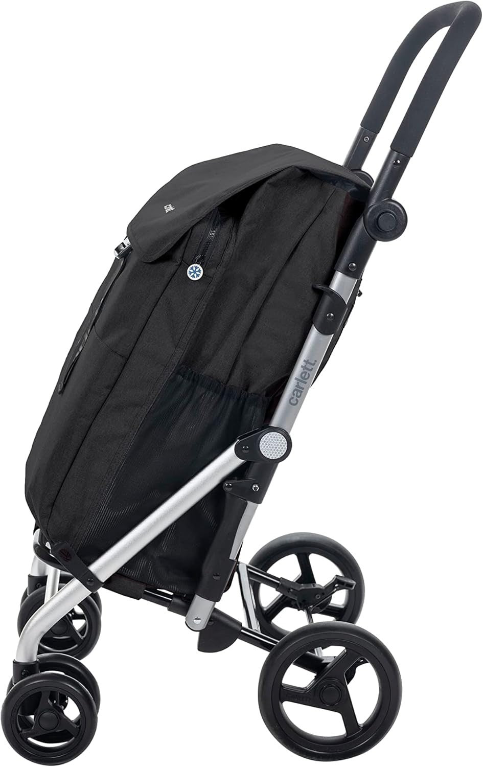 Foldable Shopping Cart Trolley 64L Large Capacity Thermal Bag 32kg Black