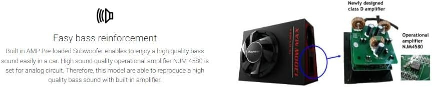 TS-WX300A 12" Powered Active Subwoofer 1300W Max Stereo Class-D Amp
