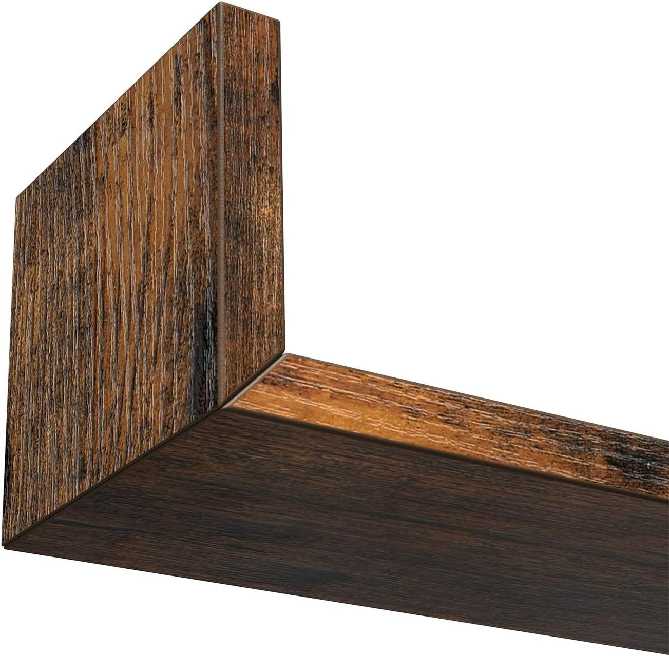 Rustic U-Shaped Floating Wall Shelves Set of 3 – Storage Display Rack