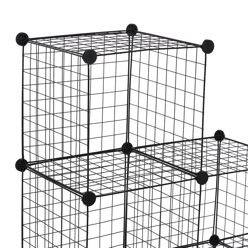 Modular 6-Cube Wire Storage Rack – Adjustable DIY Display Shelves