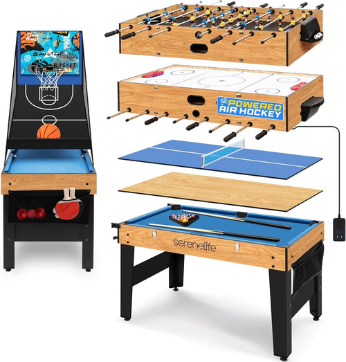 6-in-1 Multi Game Table 4ft Arcade Air Hockey Pool Foosball Indoor