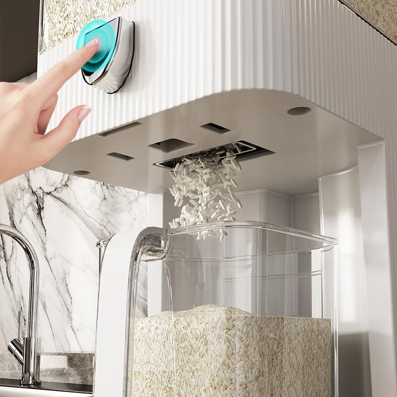10KG Rice Storage Container Airtight BPA Free Press Dispenser Box