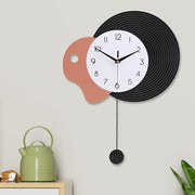 Modern Pendulum Wall Clock 35cm Silent Metal Design Minimalist Home Decor