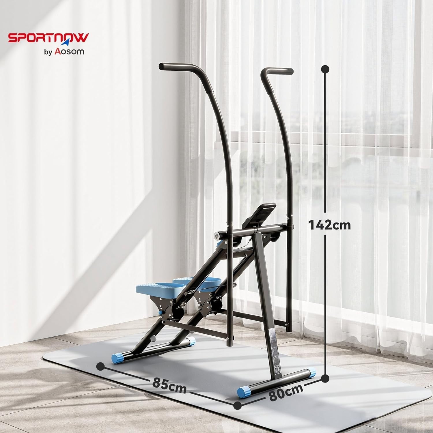 Vertical Climber Stair Stepper for Home w/ Adjustable Pedals & LCD Monitor