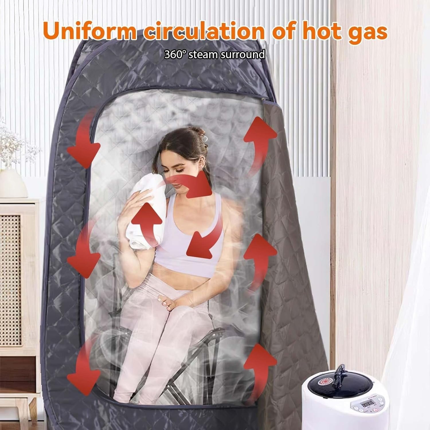 Portable Infrared Steam Sauna Tent Home Spa Pod 3L Generator Detox Slimming