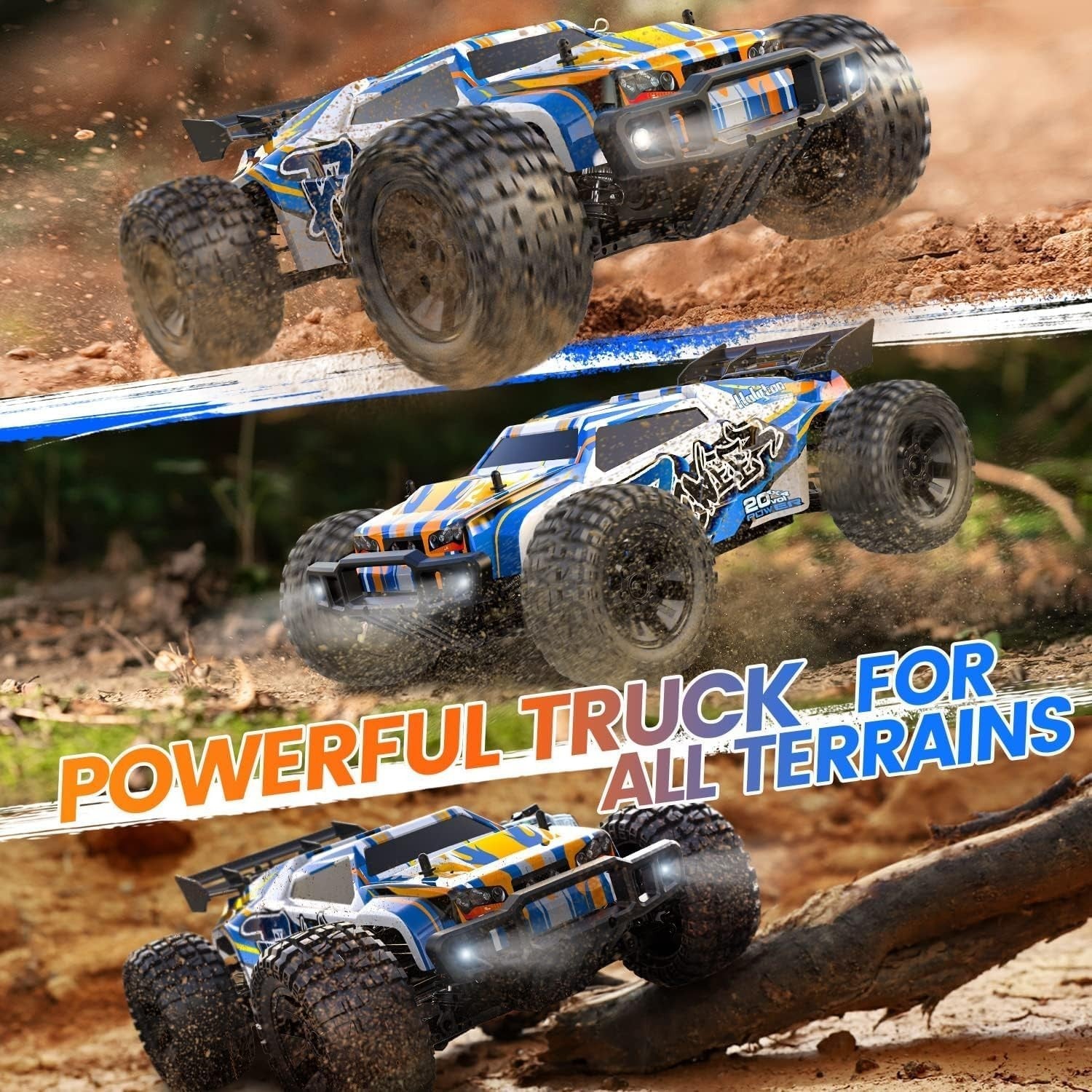 1:10 RC Car 4WD 48KM/H High Speed Off-Road Truck 2 Battery Toy for Kids & Adults