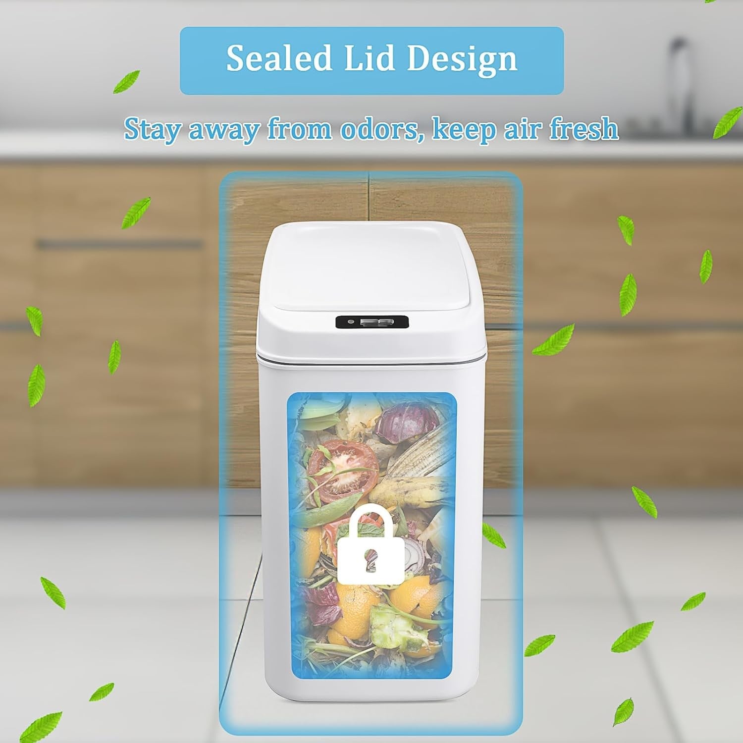 3-Pack Touchless Bathroom Trash Can | 2.6 Gallon Motion Sensor Bin