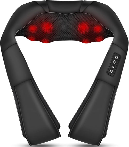 Electric Shiatsu Neck & Shoulder Massager with Heat Deep Kneading Back Relief