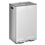 60L Dual Kitchen Recycling Bin 2x30L Stainless Steel Pedal