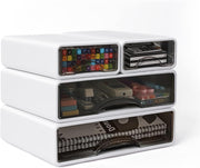 Stackable Desk Organiser with Drawers Desktop Storage Box 4 Drawer