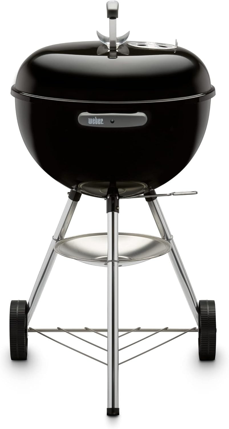 47cm Charcoal Kettle BBQ Grill with Lid Thermometer Tripod Stand Outdoor Cooking