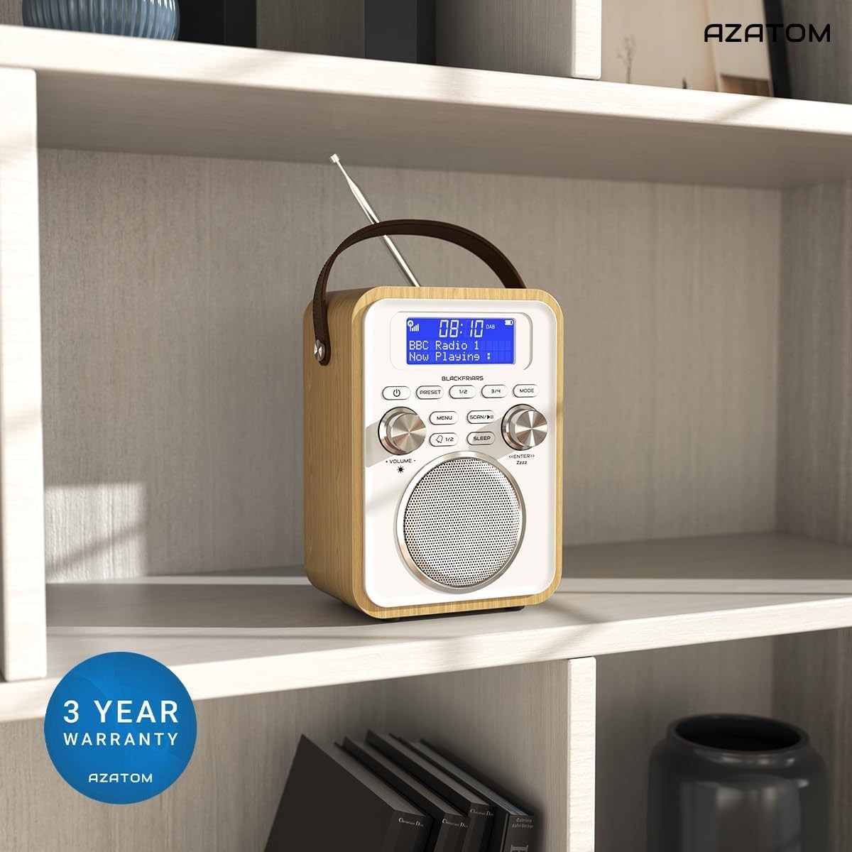 Portable DAB+/FM Digital Radio Bluetooth Rechargeable 80 Presets