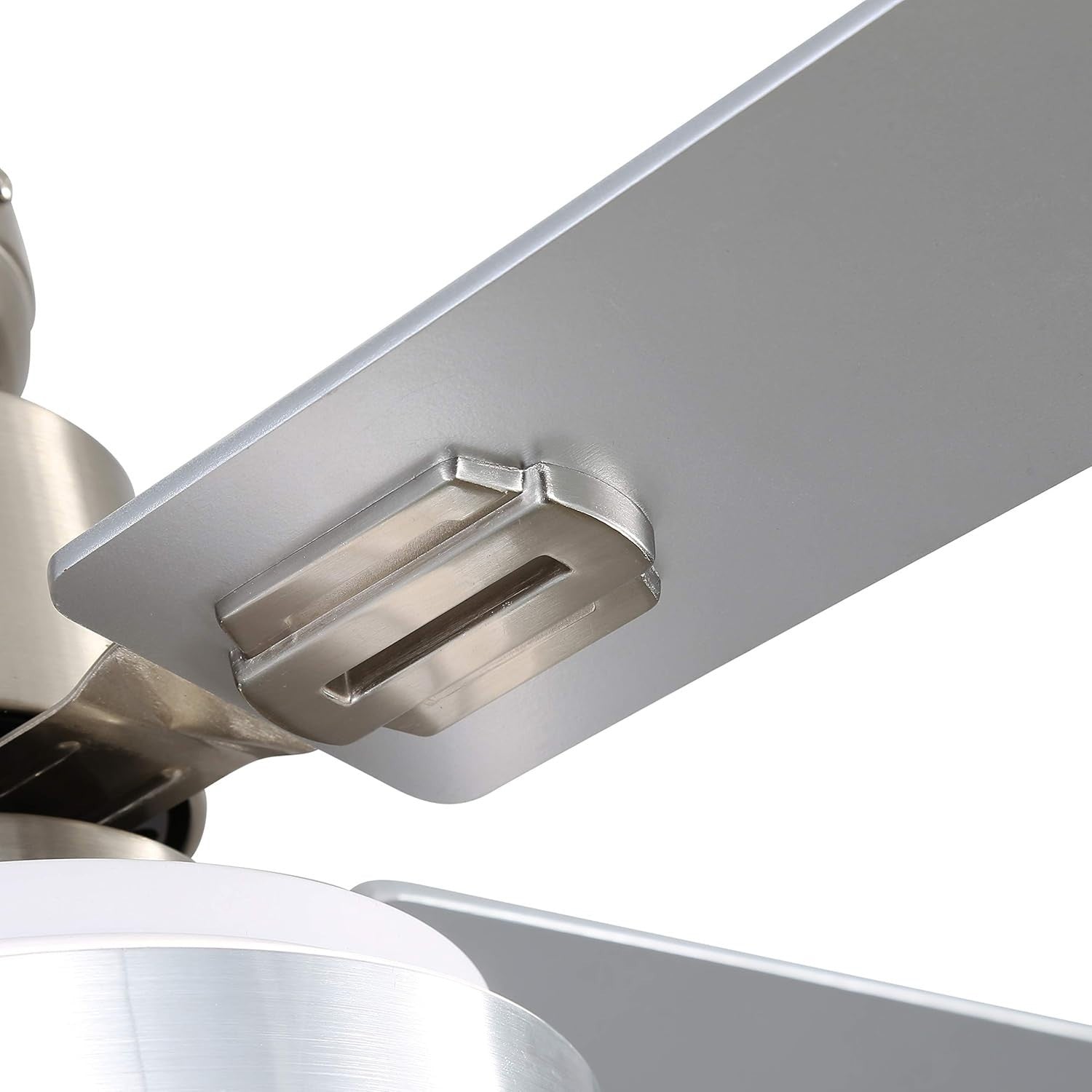 48" Ceiling Fan with LED Light, 4 Blades, Remote, Dimmable & Reversible, Nickel
