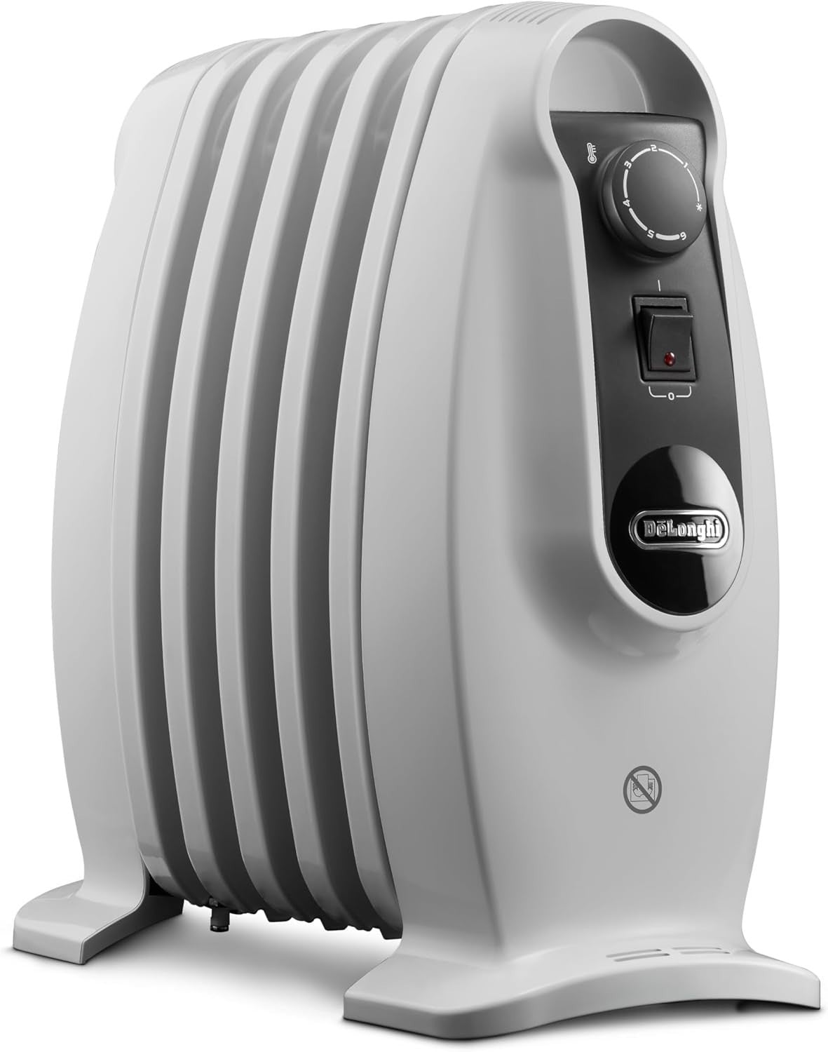 500W Oil Filled Radiator Electric Heater White Portable Floor Heater