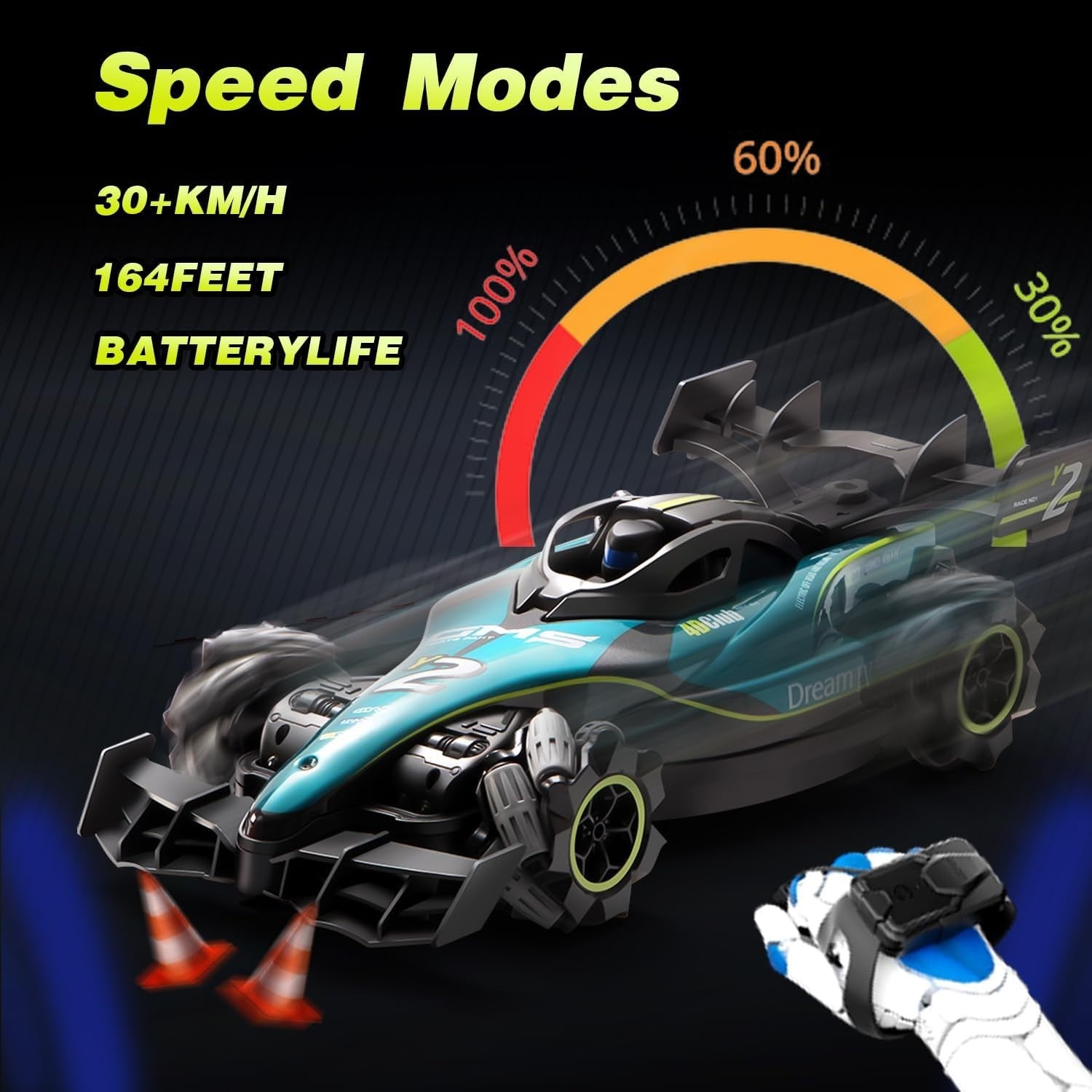 4WD Gesture RC Drift Car 360° Spin Light Spray 2.4G Remote Toy for Kids