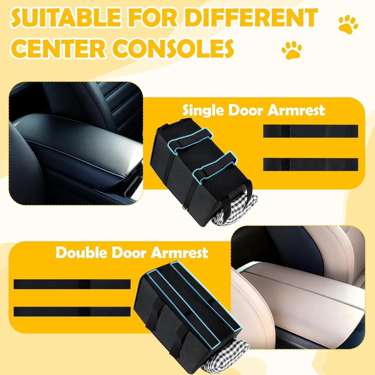Center Console Dog Car Seat Portable Pet Booster Carrier Waterproof