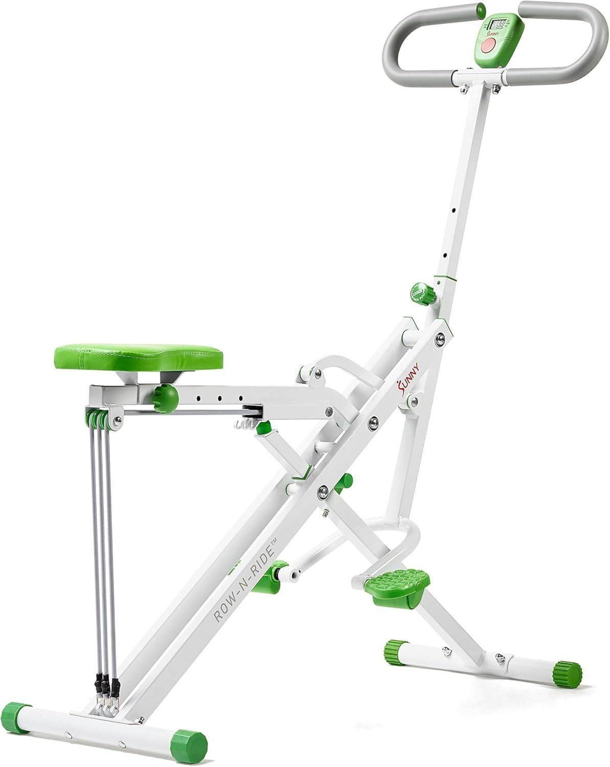 Row-N-Ride Squat Assist Trainer Foldable Home Leg Glute Machine LCD 150KG