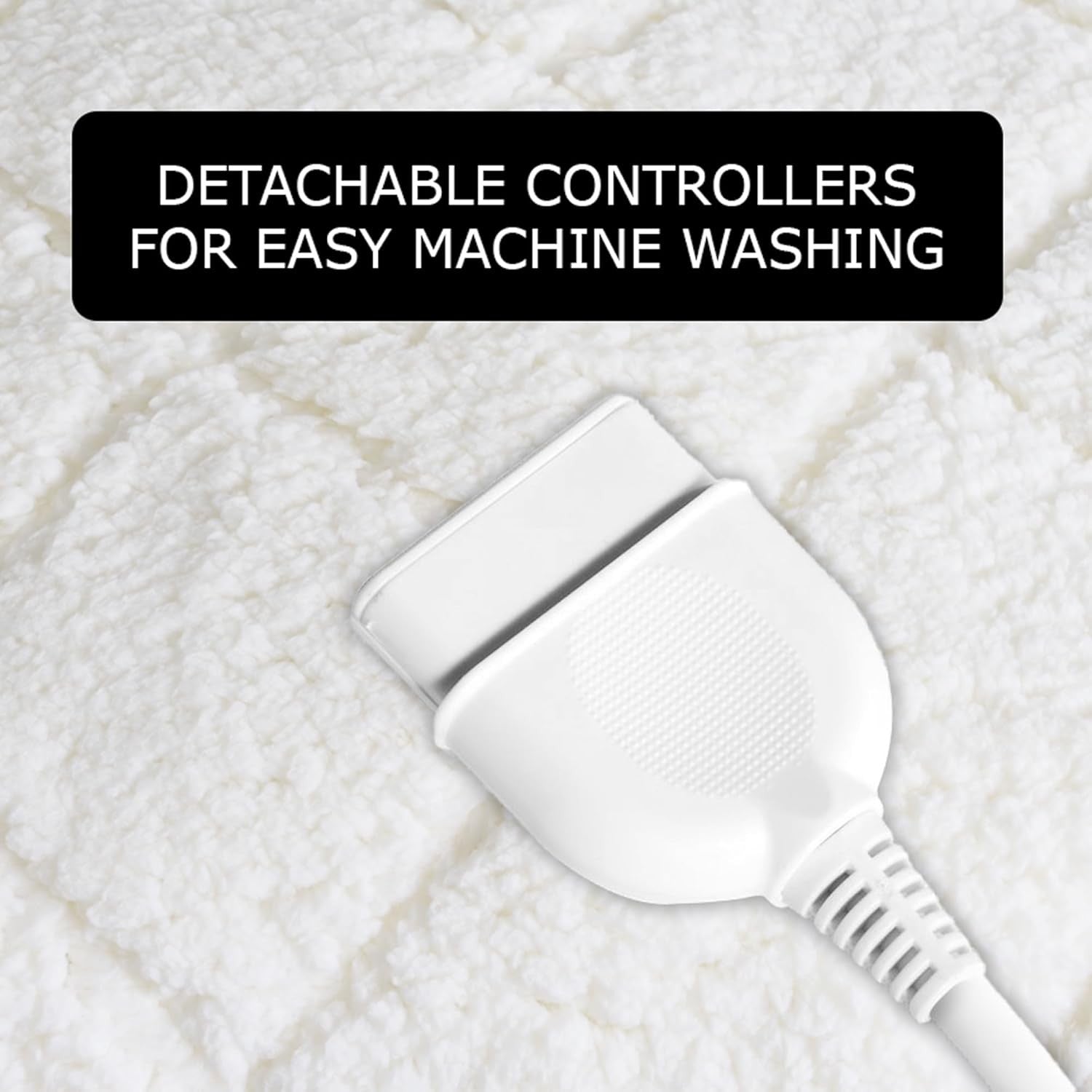 Electric Heated Blanket Super King Sherpa Fleece Dual Control 9 Heat Timer