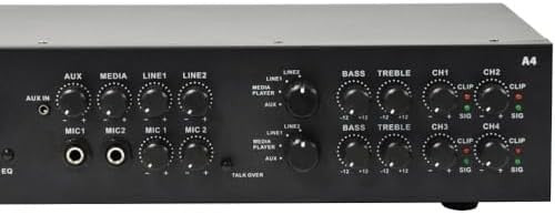 Dual Zone Stereo Amplifier 4x200W Bluetooth USB SD FM Media Player
