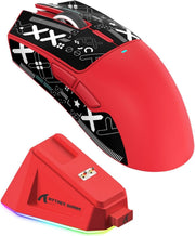 Wireless Gaming Mouse 22000 DPI RGB Dock BT 2.4G USB Red Grip