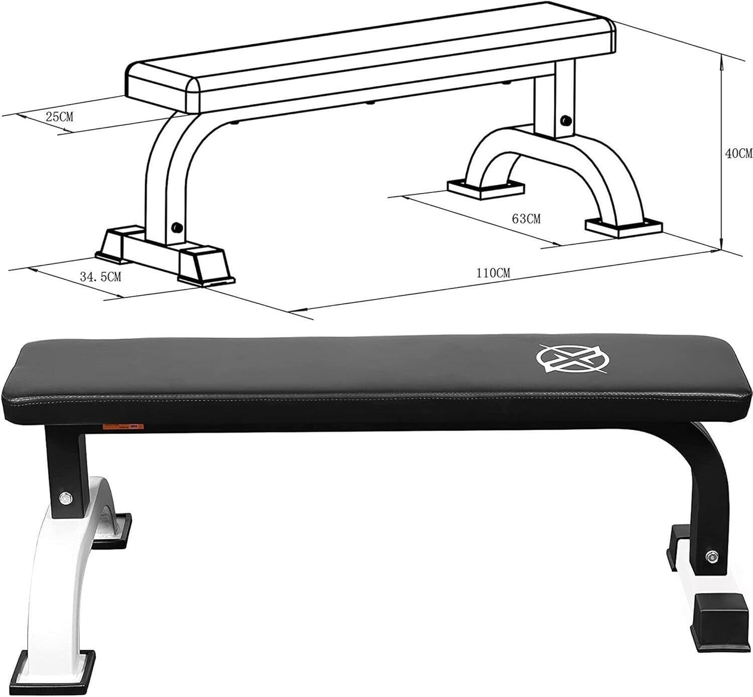 Heavy Duty Flat Weight Bench 300kg Thick Padded Home Gym Press