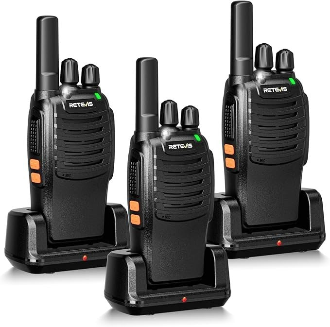 Walkie Talkies 3 Pack Long Range PMR446 USB-C VOX Flashlight Radio
