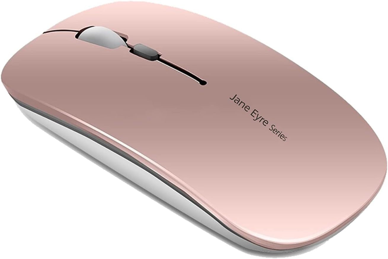 Wireless Rechargeable Mouse Silent Slim 2.4G 1600 DPI Rose Gold