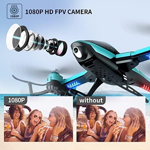 Mini Drone with 1080p Camera, RC Helicopter with 2 Batteries, Altitude Hold Toy