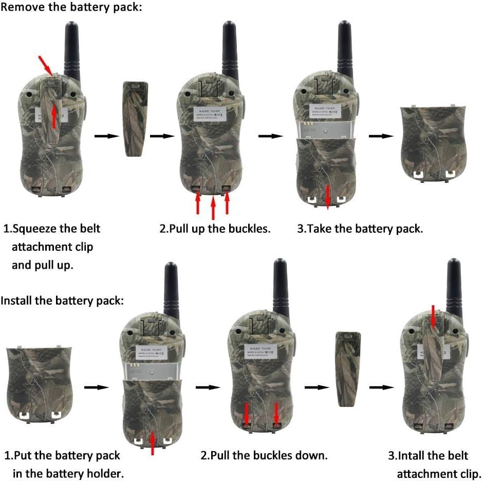 Kids Rechargeable Walkie Talkies 2 Pack Long Range VOX 8 Channel Radio