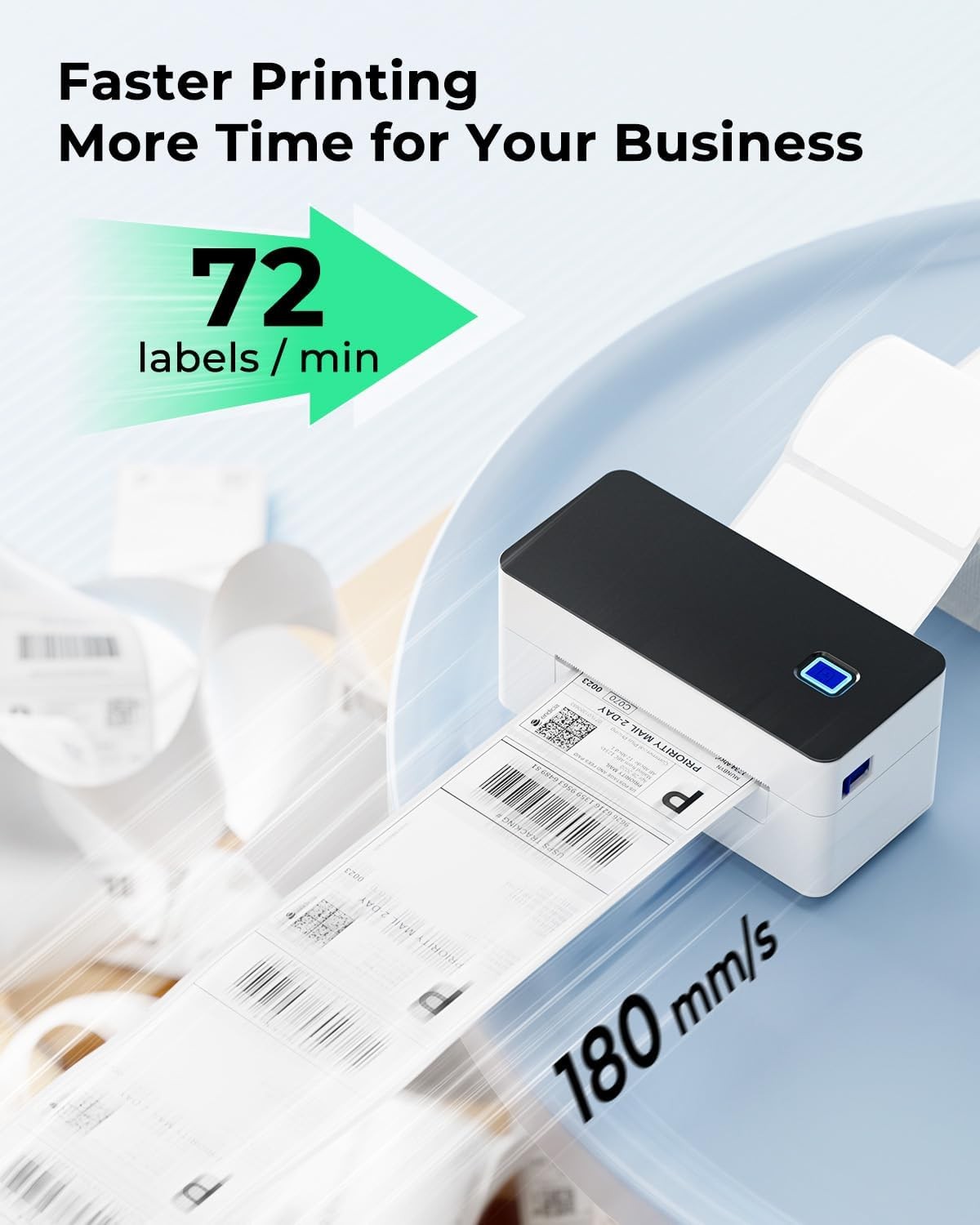 Bluetooth Shipping Printer 4x6 Thermal Wireless USB