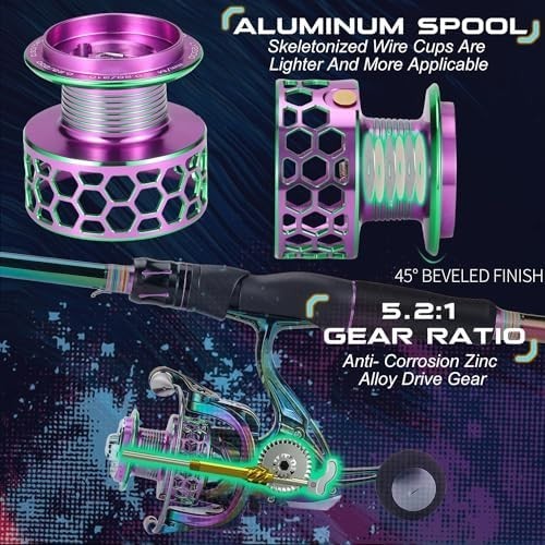 1.8m Lightweight Carbon Fiber Spinning Rod Reel Fishing Combo Kit