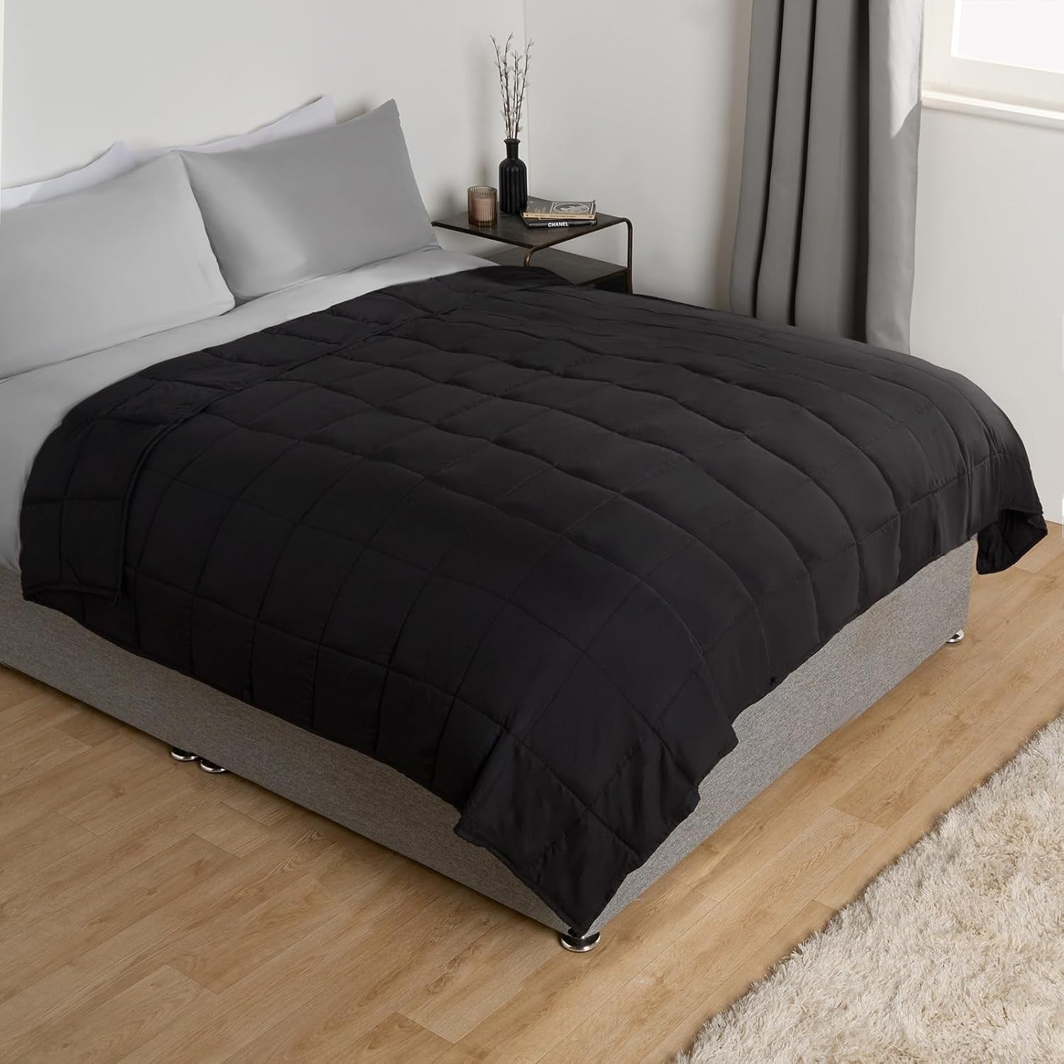 Weighted Blanket Adults Black 6kg 125x180cm Soft Calming Sleep Aid