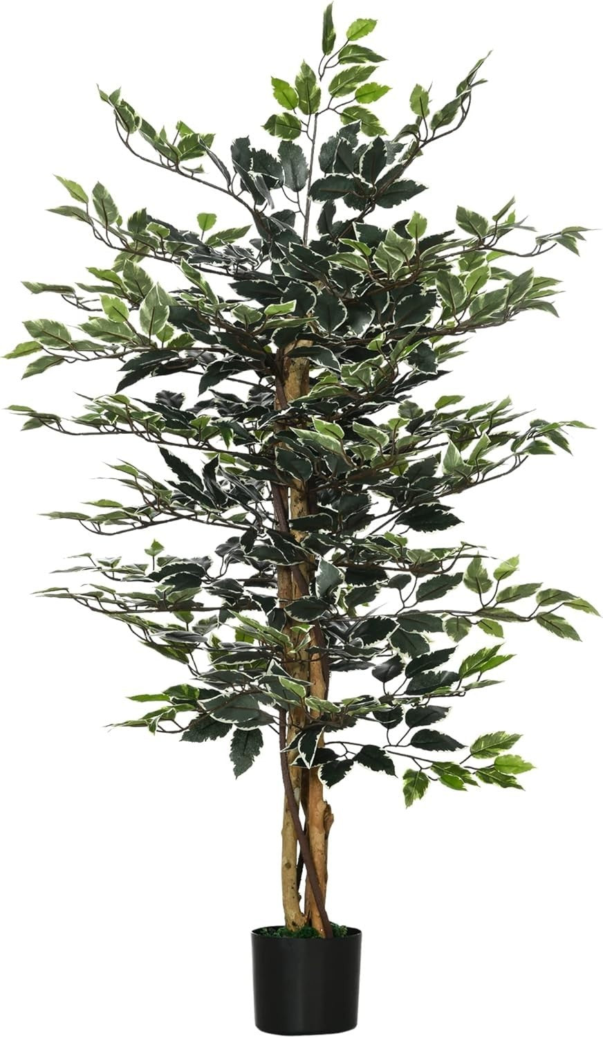 130cm Artificial Ficus Tree in Pot Realistic Leaves Natural Trunk Home Decor
