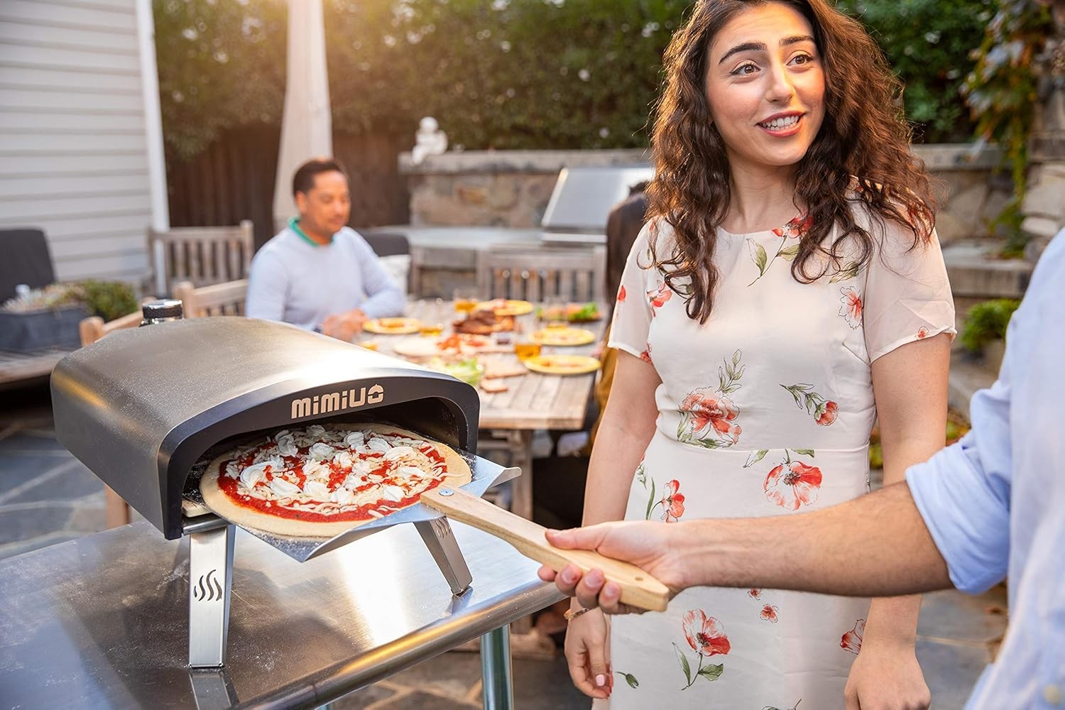 Stainless Steel Outdoor Gas Pizza Oven 12" | Portable BBQ Grill w/ Stone & Peel