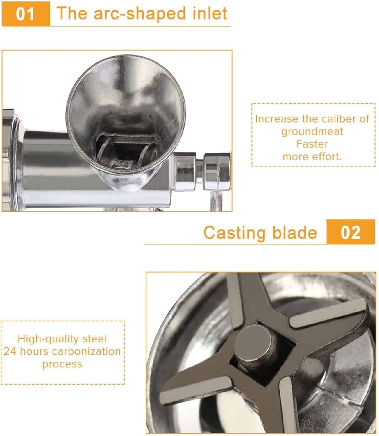 Manual Meat Grinder Sausage Stuffer Aluminium Mincer Table Clamp