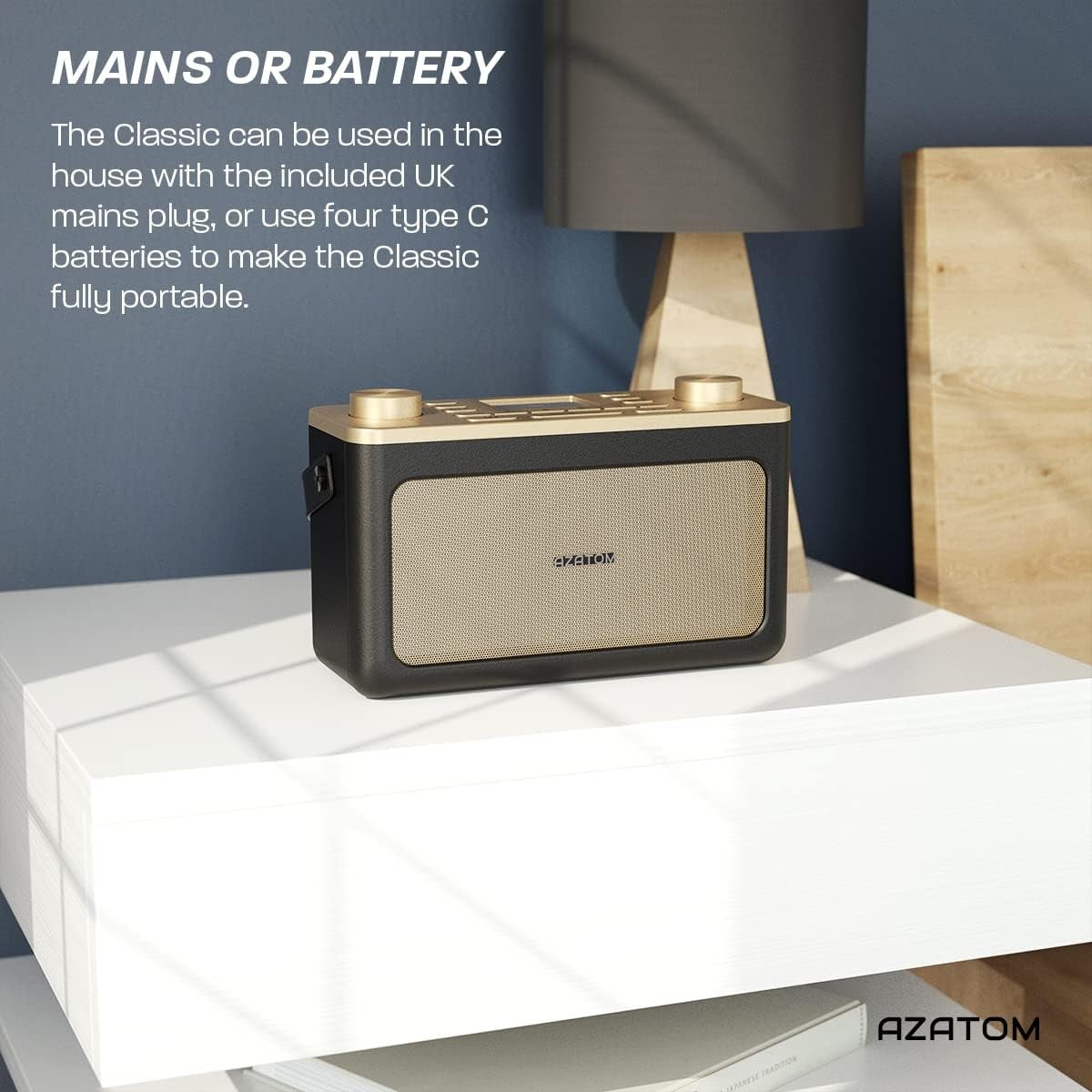 Black Gold DAB DAB+ FM Bluetooth Portable Radio Dual Alarm Leather Style