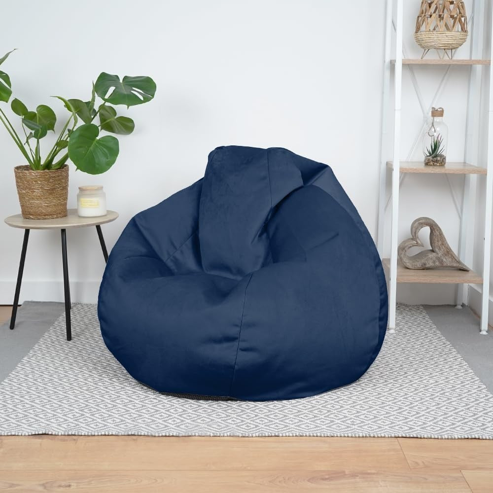 Extra Large Velvet Bean Bag Chair XL Soft Lounge Seat Gaming & Living Room