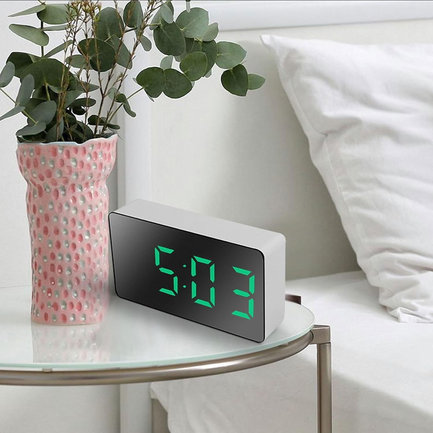 LED Digital Alarm Clock Big Numbers Twin Bell Loud Battery Powered