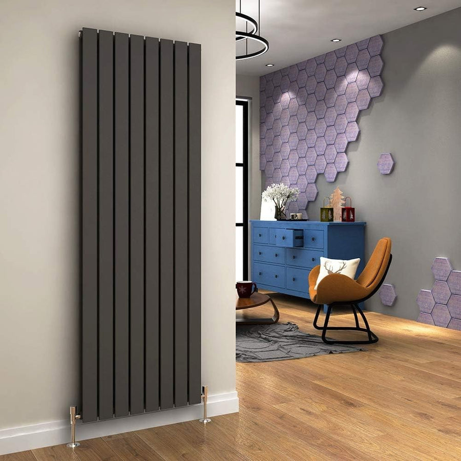 1800 x 608mm Vertical Designer Radiator Anthracite Double Panel, Central Heating